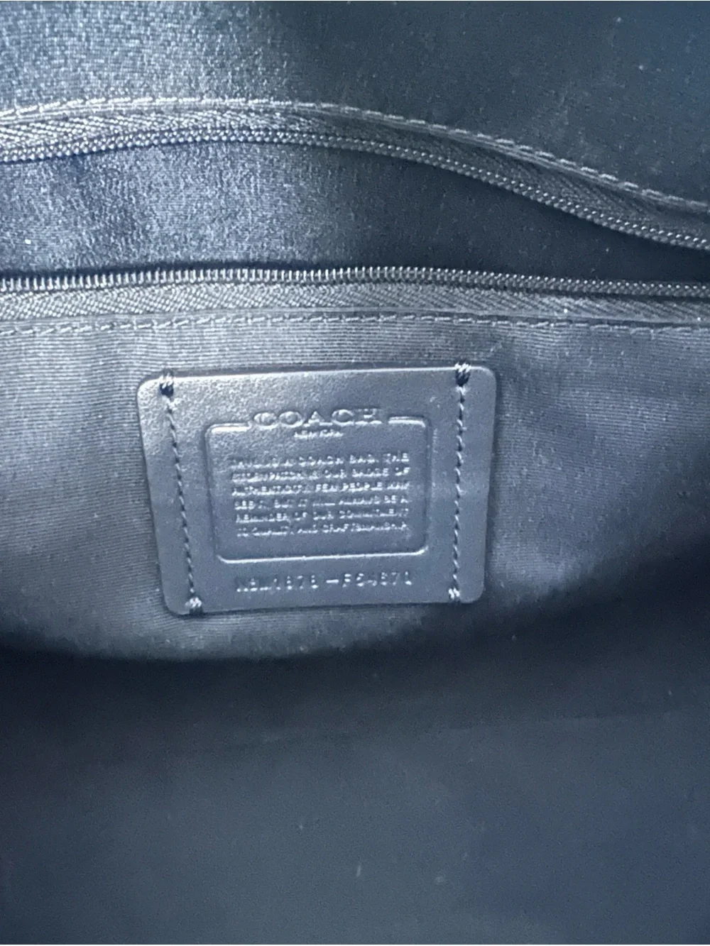 Coach Denim Blue Saffiano Tote with Gold Hardware